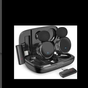 EUKSRH Wireless Lavalier Microphone for iPhone iPad & Android with Charging Case